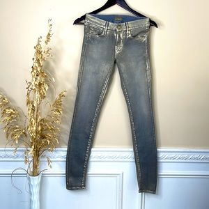 Mother The Looker Metallic Skinny Jeans